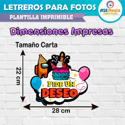 Among Us Impostor Tripulante Letreros de Cumpleaños Imprimibles para Fotos - Imagen 3