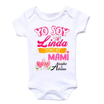 Soy Linda como mi Mamí Plantilla Editable para Pañalero Mameluco