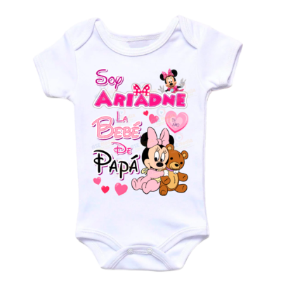 Baby Minnie Mouse Plantilla Editable para Pañalero Mameluco