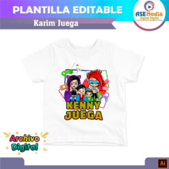 Karim Juega Plantilla Editable para Playera T-Shirt