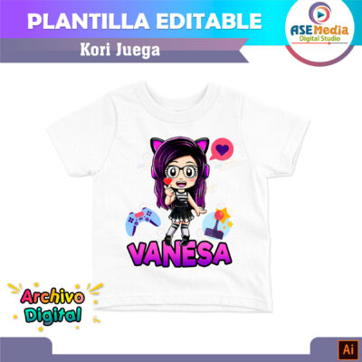 Kori Juega Karim Plantilla Editable para Playera T-Shirt