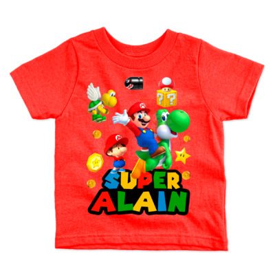 Super Mario Bros Plantilla Editable para Playera T-Shirt