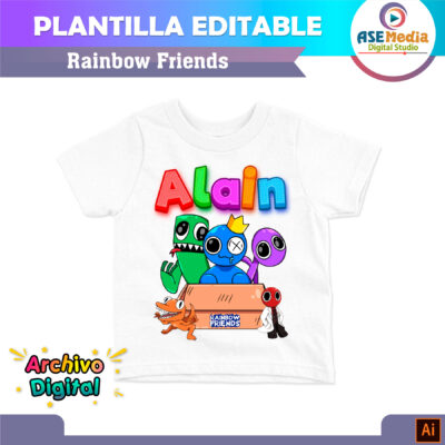 Alternative view of Rainbow Friends Roblox Plantilla Editable para Playera T-Shirt