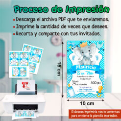 Baby Shower Elefantito Invitación Digital