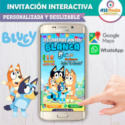 Alternative view of Bluey Invitación Interactiva de Cumpleaños