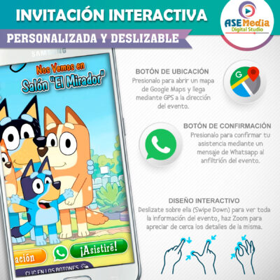 Bluey Invitación Interactiva de Cumpleaños - Imagen 4