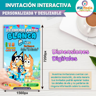 Bluey Invitación Interactiva de Cumpleaños - Imagen 6