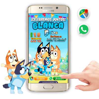 Bluey Invitación Interactiva de Cumpleaños