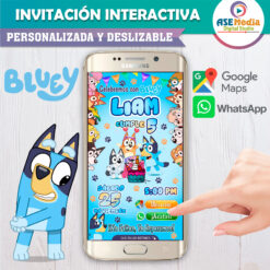 Alternative view of Bluey y Amigos Invitación Interactiva de Cumpleaños