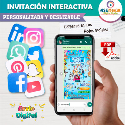 Bluey y Amigos Invitación Interactiva de Cumpleaños - Imagen 5