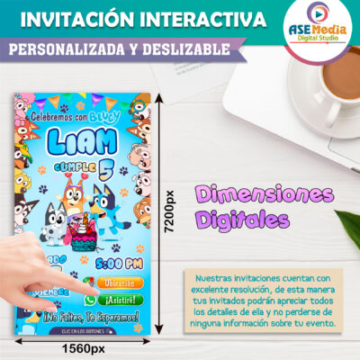 Bluey y Amigos Invitación Interactiva de Cumpleaños - Imagen 6