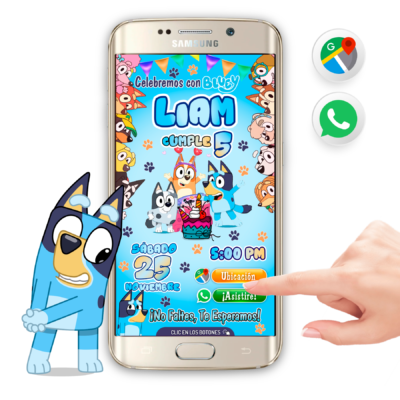 Bluey y Amigos Invitación Interactiva de Cumpleaños