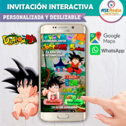 Alternative view of Dragon Ball Goku Bebé Invitación Interactiva de Cumpleaños