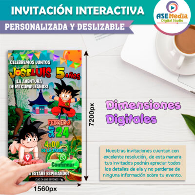 Dragon Ball Goku Bebé Invitación Interactiva de Cumpleaños - Imagen 6