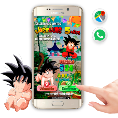 Dragon Ball Goku Bebé Invitación Interactiva de Cumpleaños