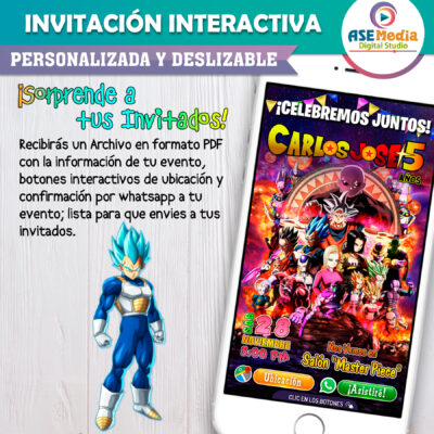 Dragon Ball Super Invitación Interactiva de Cumpleaños - Imagen 3
