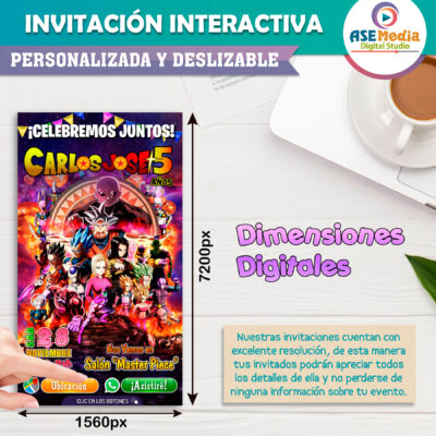 Dragon Ball Super Invitación Interactiva de Cumpleaños - Imagen 6