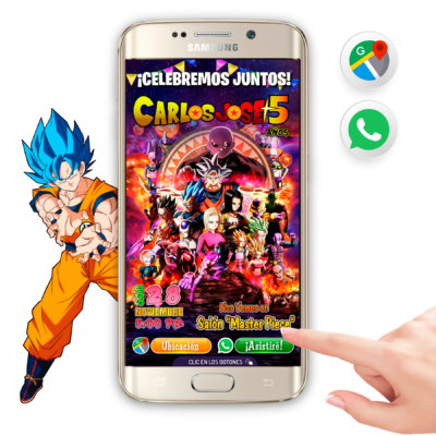 Dragon Ball Super Invitación Interactiva de Cumpleaños