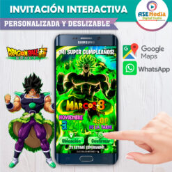 Alternative view of Dragon Ball Super Broly Invitación Interactiva de Cumpleaños