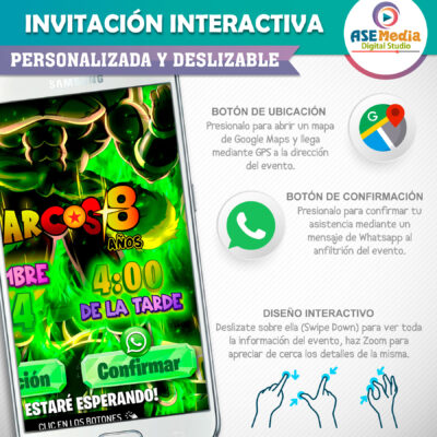 Dragon Ball Super Broly Invitación Interactiva de Cumpleaños - Imagen 4