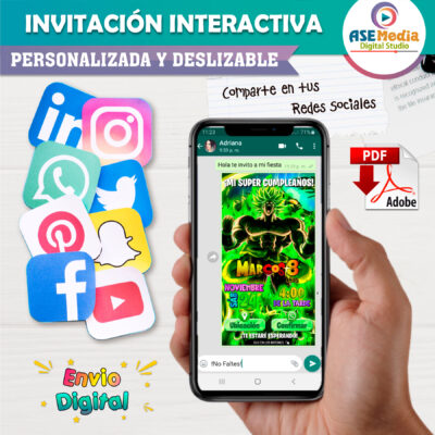 Dragon Ball Super Broly Invitación Interactiva de Cumpleaños - Imagen 5