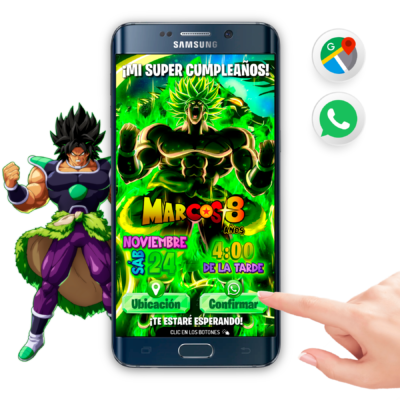 Dragon Ball Super Broly Invitación Interactiva de Cumpleaños