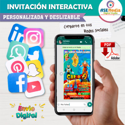 Dragon Ball Super Invitación Interactiva de Cumpleaños Mod 03 - Imagen 5