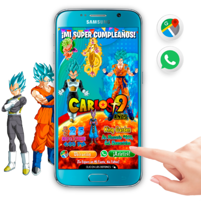 Dragon Ball Super Invitación Interactiva de Cumpleaños Mod 03