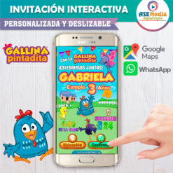 Alternative view of Gallina Pintadita Invitación Interactiva de Cumpleaños