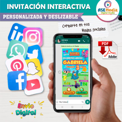 Gallina Pintadita Invitación Interactiva de Cumpleaños - Imagen 5