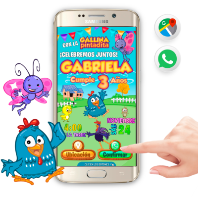 Gallina Pintadita Invitación Interactiva de Cumpleaños