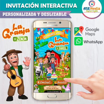 Alternative view of La Granja de Zenón Invitación Interactiva de Cumpleaños