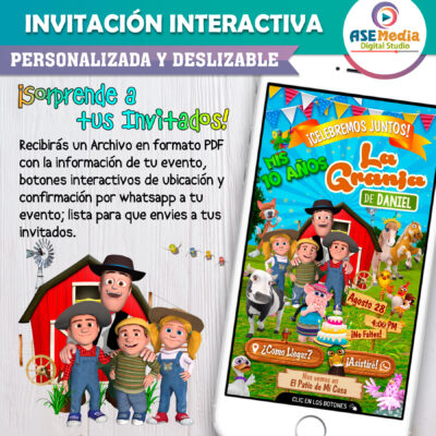 La Granja de Zenón Invitación Interactiva de Cumpleaños - Imagen 3