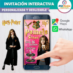 Alternative view of Harry Potter Hermione Invitación Interactiva de Cumpleaños