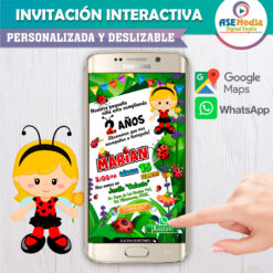 Alternative view of Mariquita Catarina Invitación Interactiva de Cumpleaños