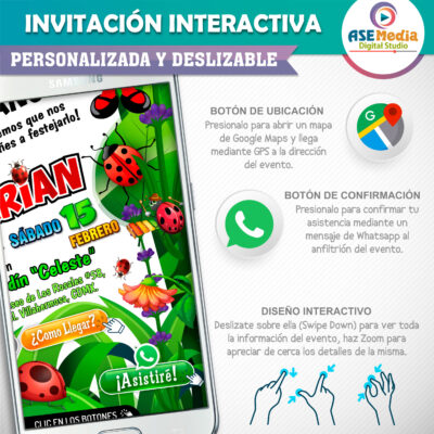 Mariquita Catarina Invitación Interactiva de Cumpleaños - Imagen 4