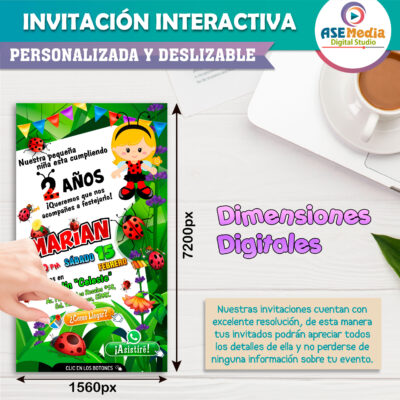 Mariquita Catarina Invitación Interactiva de Cumpleaños - Imagen 6