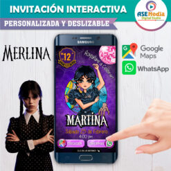 Alternative view of Merlina Invitación Interactiva de Cumpleaños