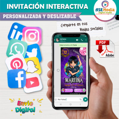 Merlina Invitación Interactiva de Cumpleaños - Imagen 5