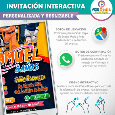 Naruto Shippuden Invitación Interactiva de Cumpleaños - Imagen 4
