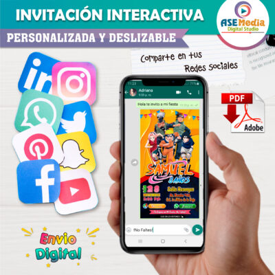 Naruto Shippuden Invitación Interactiva de Cumpleaños - Imagen 5