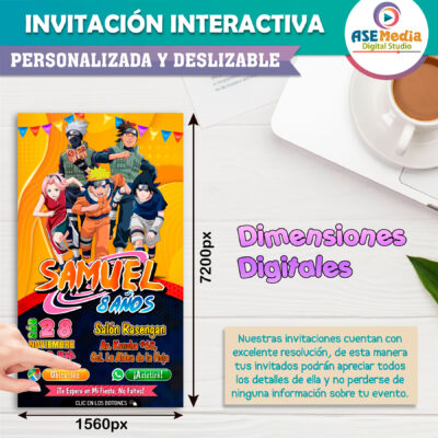 Naruto Shippuden Invitación Interactiva de Cumpleaños - Imagen 6