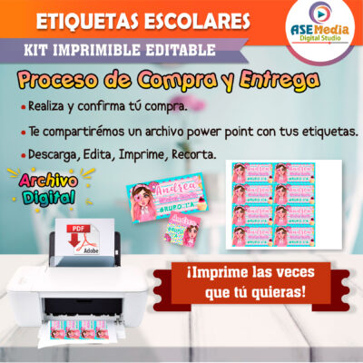 Mis Pastelitos Etiquetas Escolares Editables