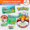 Pokémon Pikachu Etiquetas Escolares Editables