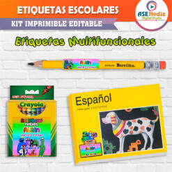 Rainbow Friends Kit de Etiquetas Escolares Editables