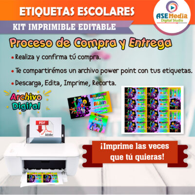 Rainbow Friends Kit de Etiquetas Escolares Editables