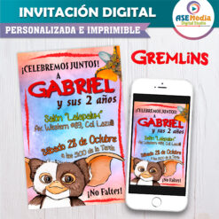 Gizmo, Gremlins Invitación Digital de Cumpleaños