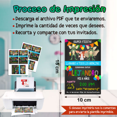 Gremlins Invitación Digital de Cumpleaños