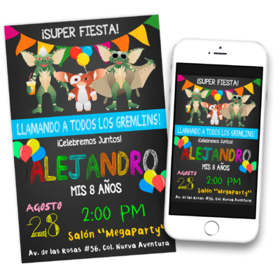 Gremlins Invitación Digital de Cumpleaños