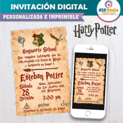 Hogwarts School Harry Potter Invitación Digital de Cumpleaños